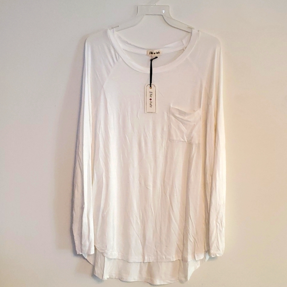 Ellie & Kate Long Sleeve White Top